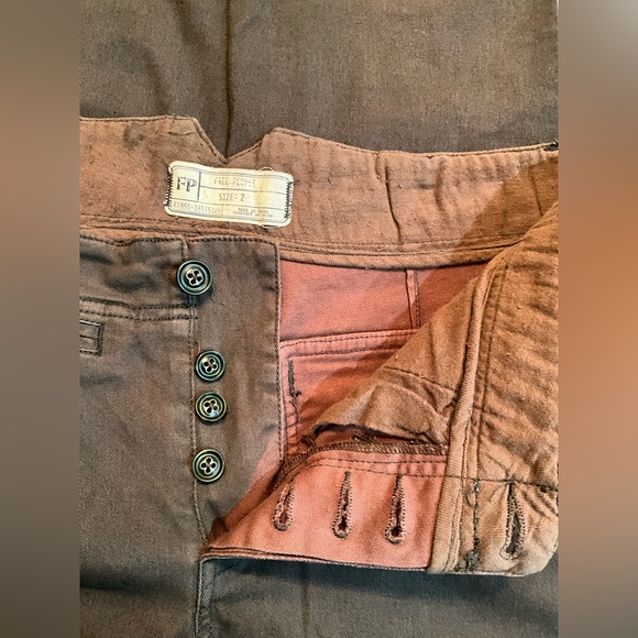 Free People Olive Green Cropped Pants 2 - Picture 7 of 8